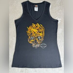 NWOT Harley Davidson Women’s Tank Top Black Flaming‎ Fury 2019 Shirt Medium